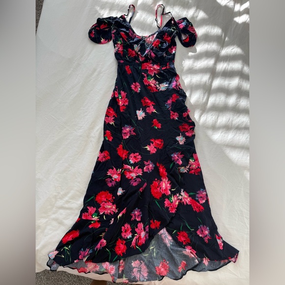 Floral slit maxi summer dress - Picture 2 of 2